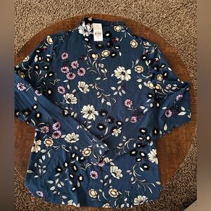 High neck floral Ann Taylor top (size small, NWT)